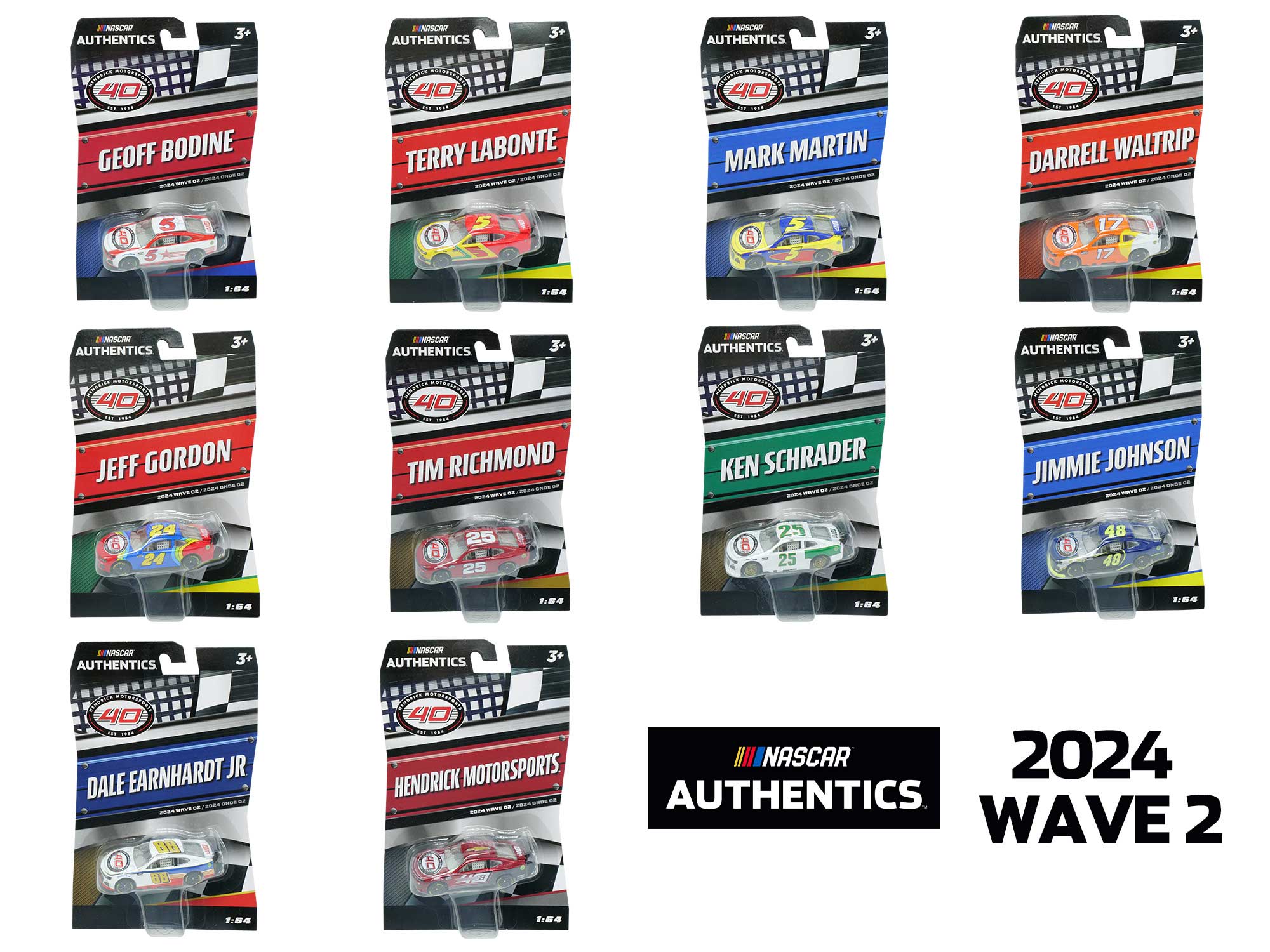 NASCAR AUTHENTICS 2024 WAVE 2 1:64 10 PACK