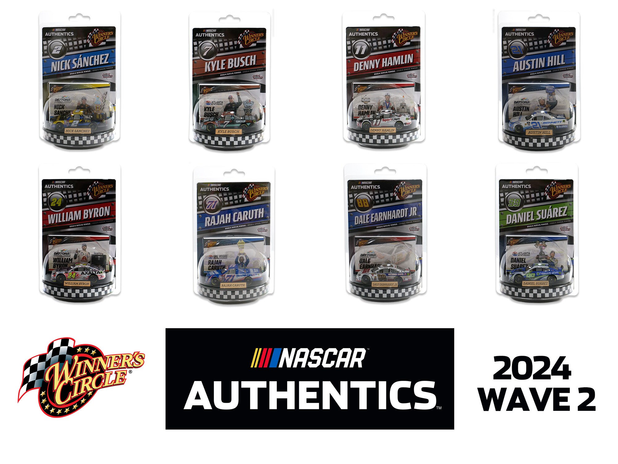 NASCAR AUTHENTICS 2024 RACE WIN WAVE 2 1:64 8 PACK