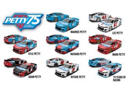 PETTY FAMILY 75 YEARS OF RACING 1:64 8 CAR COMMEMORATIVE SET