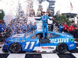 DENNY HAMLIN 2025 PROGRESSIVE DOVER RACED WIN 1:24 ELITE PREMIER DIECAST